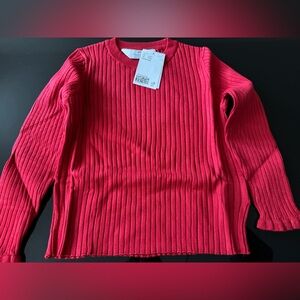 H&M Vibrant Red Ribbed Sweater